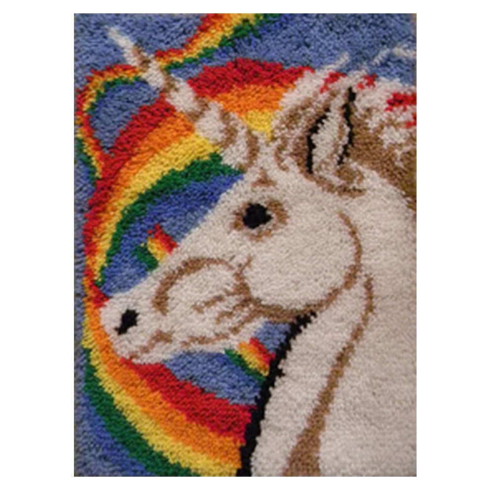 Единорог рукоделие ковры вышивка крюк с защелкой ковер комплекты крючок для