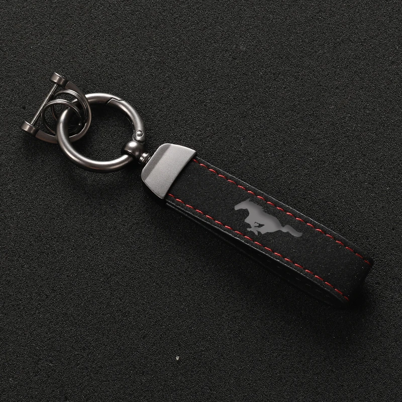 For Ford mustang GT 2005-2009 2020 2019 2018 2017 2016 SHELBY Car Styling New Fashion Leather Keychain Key Rings with car logo images - 6