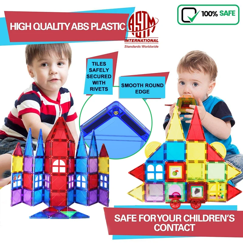 Romboss Big Size Magnetic Designer Construction Magnets Building Blocks Sets DIY Tiles Toys for Children Free Shipping | Игрушки и хобби