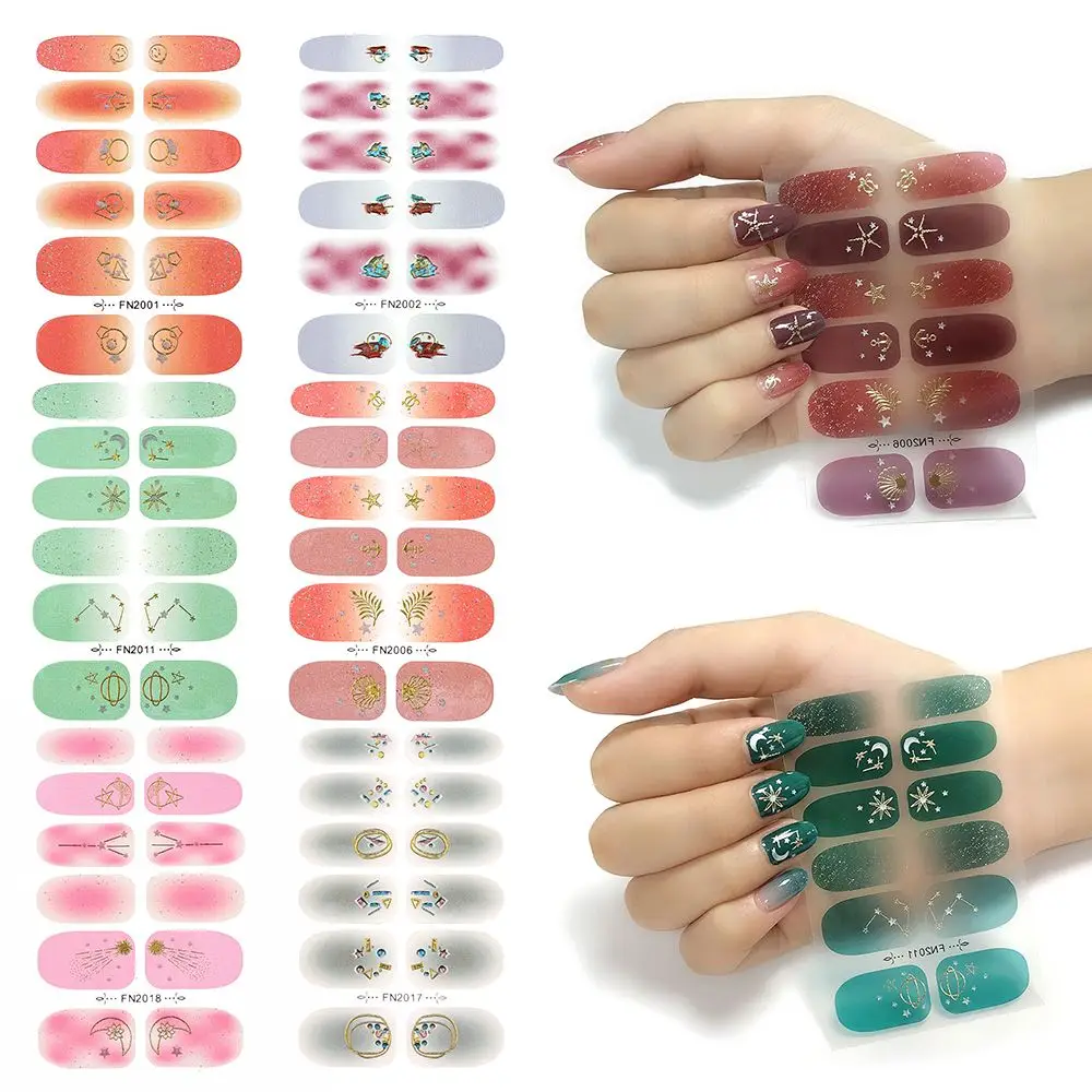 

New Nail Wrap 3D Crystal Nail Foils Nail Polish Stickers Gradient Nail Art Nail Patch
