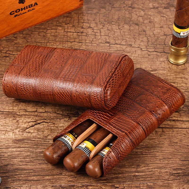 GALINER Кожаный Портсигар футляр для коробки хранения сигарет портативная Сигара