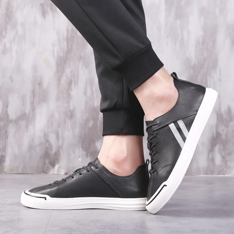 Кроссовки мужские из натуральной воловьей кожи модная деловая Повседневная