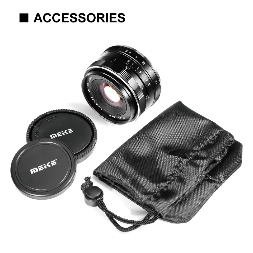 Объектив Meike 35 мм F1.4 с ручной фокусировкой для Sony E-Mount A7R/a7S A7/fuji X-T2/canon Eos-M M6/m4 Aps-C