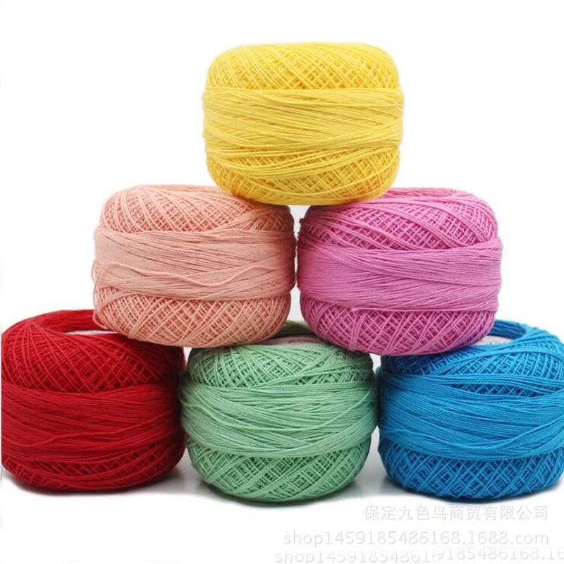 Розничная продажа 50 г/шарик 8 # 2ply DIY цветная тонкая кружевная Пряжа пряжа для