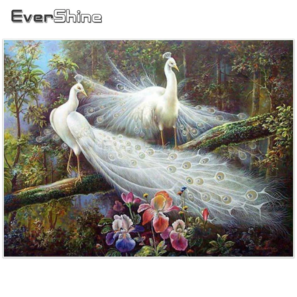 EverShine DIY Diamond Mosaic Full Embroidery Peacock Pictures Of Rhinestones Painting Animals Home Decor | Дом и сад