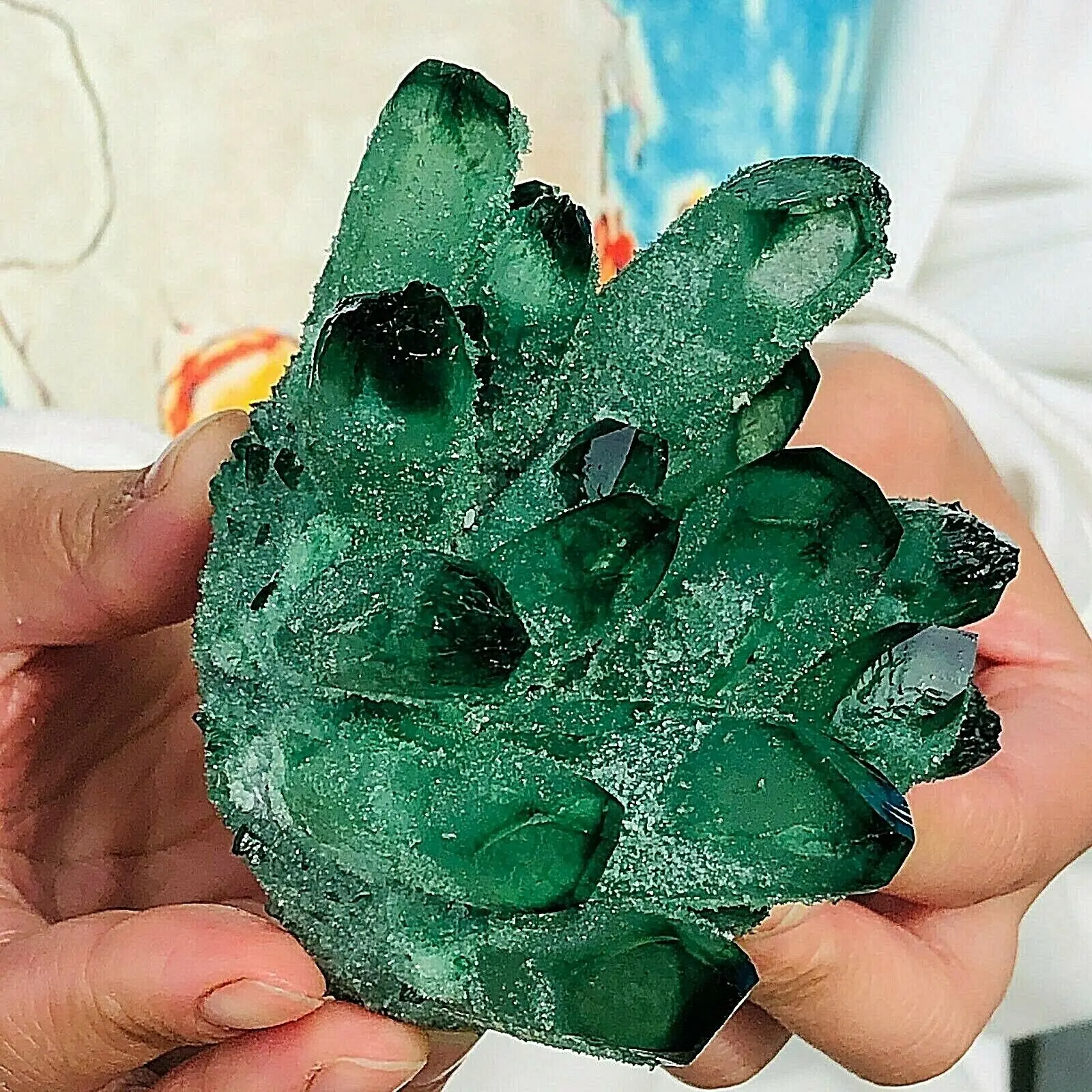 

300-700g natural green ghost quartz crystal cluster healing crystals raw gemstone specimen for home&office decoration fengshui