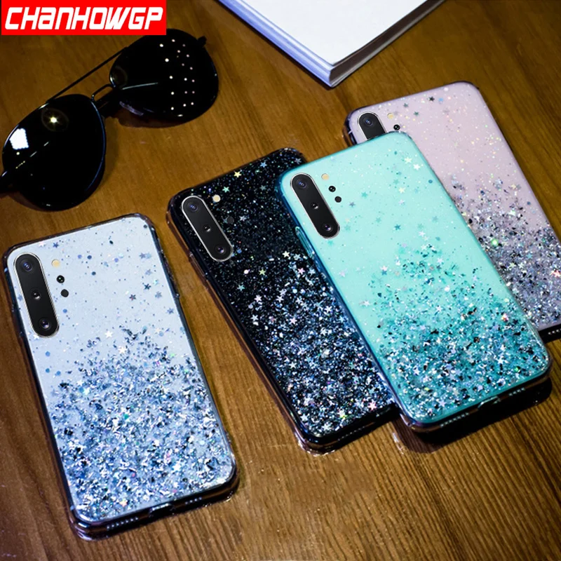 Мягкий блестящий чехол со звездами для Samsung Galaxy A10 A20 A30 A40 A50 A70 A80 A90 A10S A20S A20E A71 A81 M10 M20