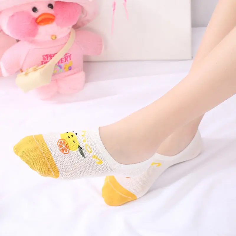 Sfree 6Pairs Korean Socks Female Ins Tide Socks Shallow Mouth Cute Japanese Silicone Non-Falling Heel Invisible Socks Summer