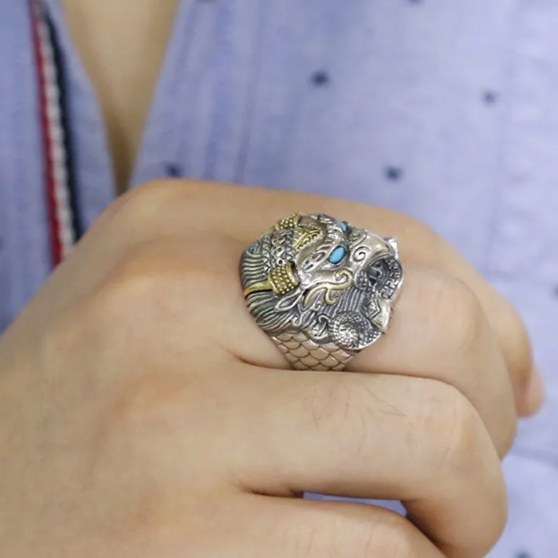 Мужское кольцо из чистого серебра 925 пробы тайское серебряное для мужчин