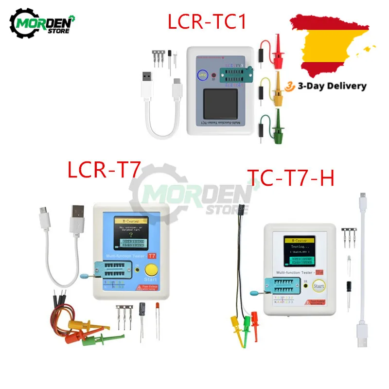

TC-T7-H TCR-T7 LCR-TC1 прибор для проверки транзисторов мультиметр Диод Триод измеритель емкости конденсатор с алюминиевой крышкой, резистор транзи...