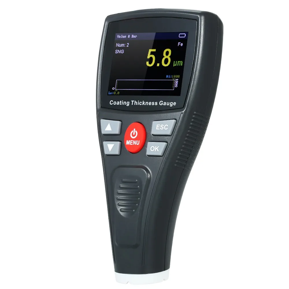 

Digital Coating Thickness Gauge Handheld Coatings Tester with Probe Car Detector Automotive Refinishing Cars Tester Meter