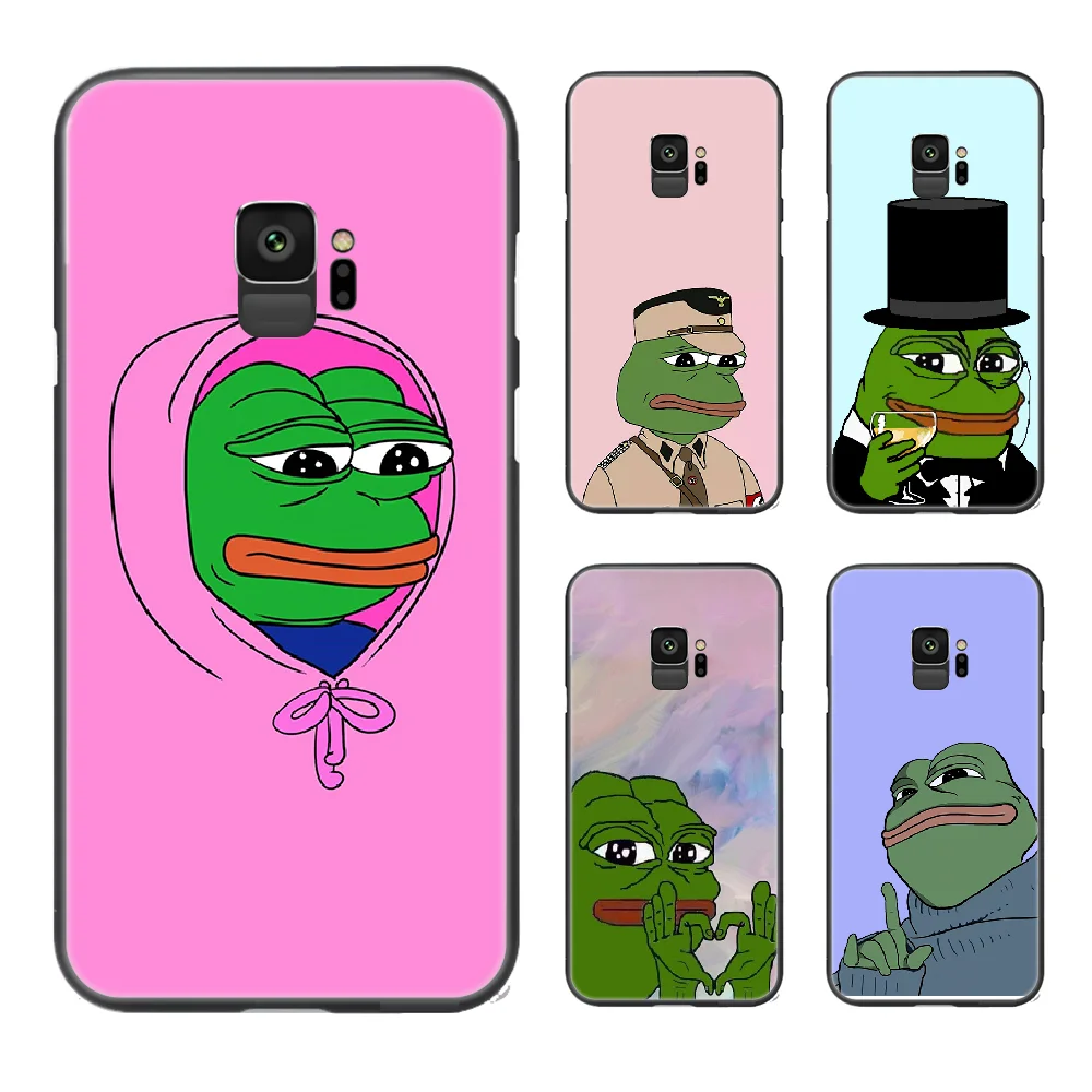 Грустно лягушка Pepe чехол для телефона Samsung Galaxy A10 A20 A30 E A40 A50 A51 A70 A71 J-5-6-7-8-S черный Etui