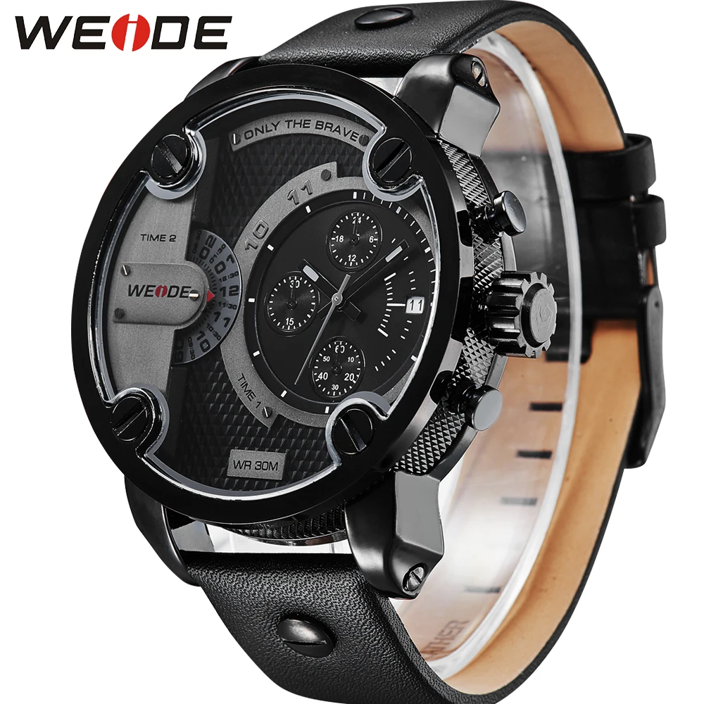 WEIDE analogmen мужские часы люксовый бренд кожаный браслет Мода Повседневная Relogio