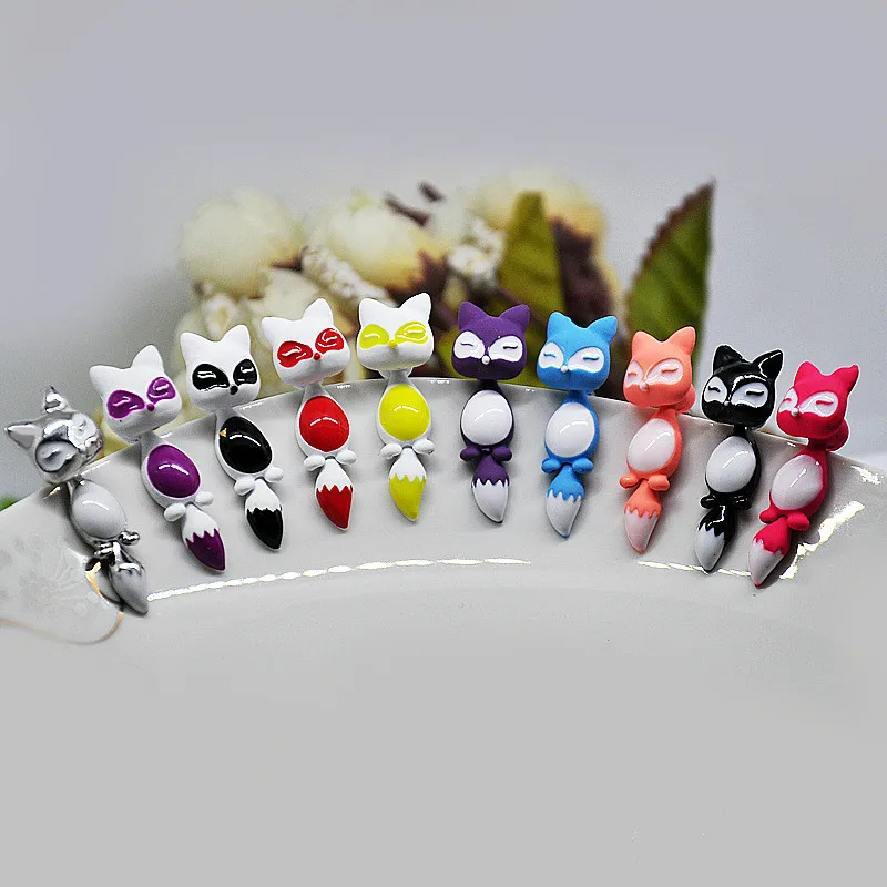 Креативные серьги в виде лисьей морды для женщин корейская мода милые