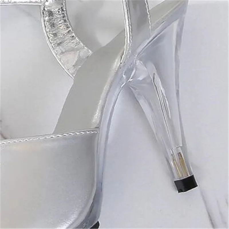

2020 New Sandals Woman Clear Heels Beach Sexy Sandals Wedding Shoes Steel Tube Dancing Girl Stripper Shoes Open Toe High heels