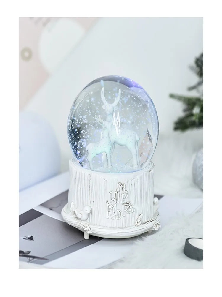 Нордический Рождественский Moose хрустальный шар креативная девушка сердце Рождественский подарок на день рождения Ins Милая музыкальная шкатулка орнамент «Сказочный Сад» ремесло