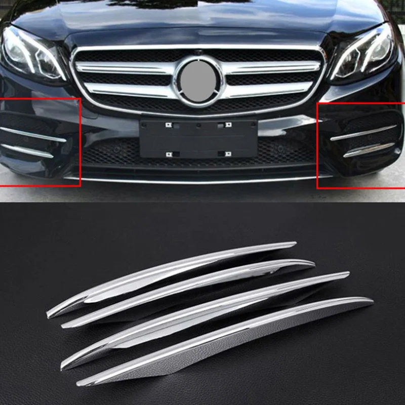 4 шт. хромированные передние противотуманные фары ABS для Mercedes Benz E Class W213 E200 E300 2016 2017