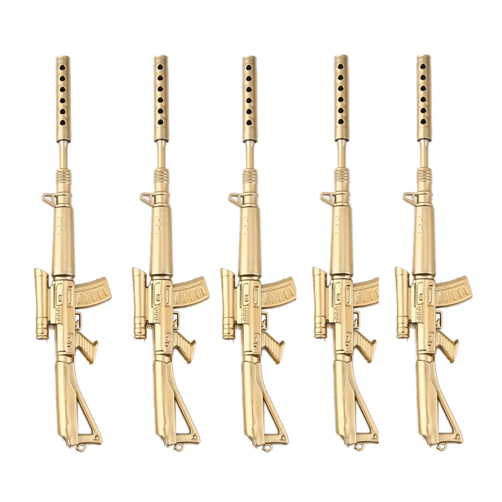 

5 Pcs Novelty Ballpoint Pen Funny Gold Rifle Shape Design Office School Ballpen Stationery Supplies Surprising Gift for Children