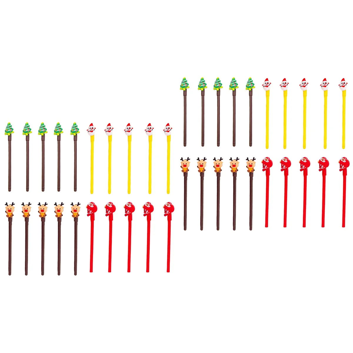 

40 pcs Cartoon Christmas Pen Pen Stationery for Home Office School (Christmas Tree Santa Claus Elk Snowman 5pcs for Each)