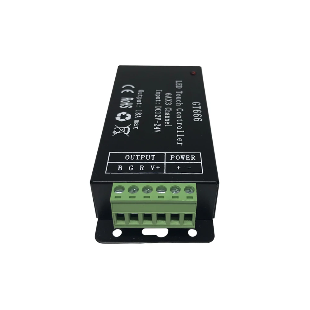 GT666 DC12 24V 6Ax3Channel RBG сенсорный светодиодный контроллер для RGB ленты 5050|Контролеры RGB|