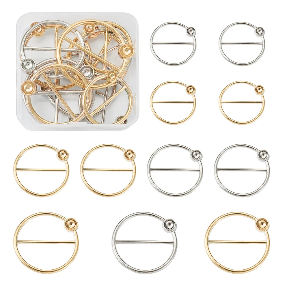 

Scarf Ring Buckles Adjustment Clasps Alloy Rings Waist Ring Clip for Clothing Garment Accessories DIY Jewelry Findings 12pcs/box