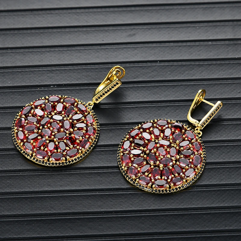 Натуральный Гранатовый камень большой размер ювелирный набор из серебра 925 пробы