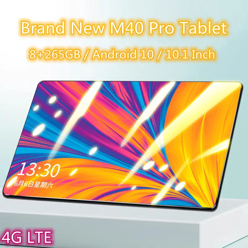 

Brand New M40 Pro 10.1 Inch Tablet 1920x1200 4G Network 8GB RAM 256GB ROM tablet Android online class Phone Call tablets PC