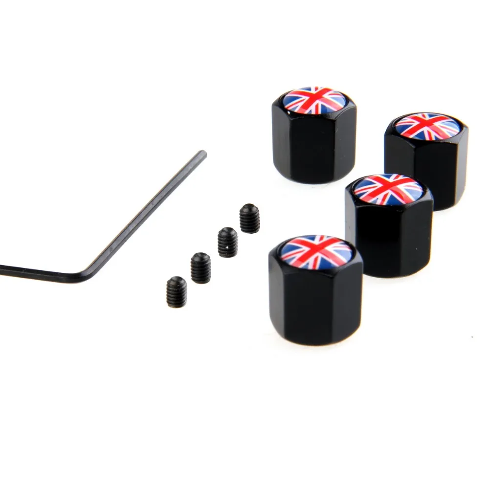 Автомобильные колпачки клапанов POSSBAY с флагом Великобритании черные
