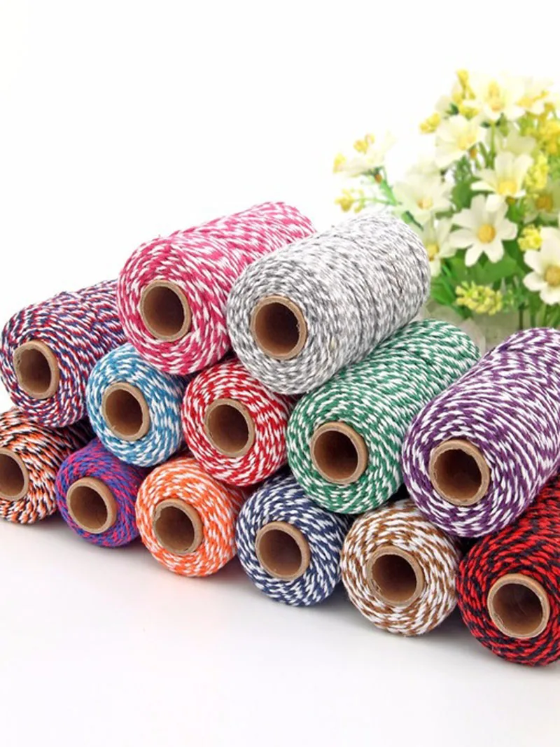 Шерстяная пряжа 100 м/объем 2 мм двухцветная хлопковая веревка шпагат нить