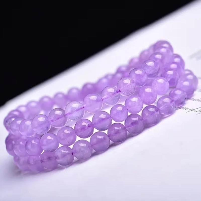 

Amethysts Quartz Stone Beads Lavender Quartz Round Bracelet 5mm Women Men Stretch Bracelet