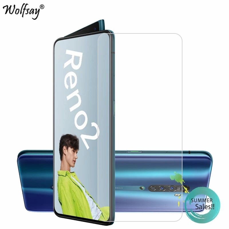 2 uds vidrio HD para OPPO Reno2 Protector de pantalla de vidrio templado para OPPO Reno2 pel&iacute;cula de vidrio del tel&eacute;fono para OPPO Reno2 pel&iacute;cula protectora 6,5'-0