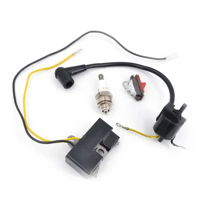

2 Parts Ignition Coil Module Kit Spark Plug Set for husqvarna 61 162 266 Jonsered 630 670 Chainsaw Old Type Ignition Coil