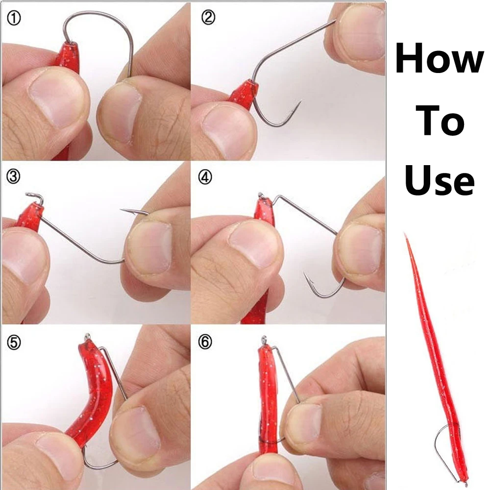 200 шт. Fly Крючки для привязывания узкий зазор крючок под червя Carolina Rig Мягкая