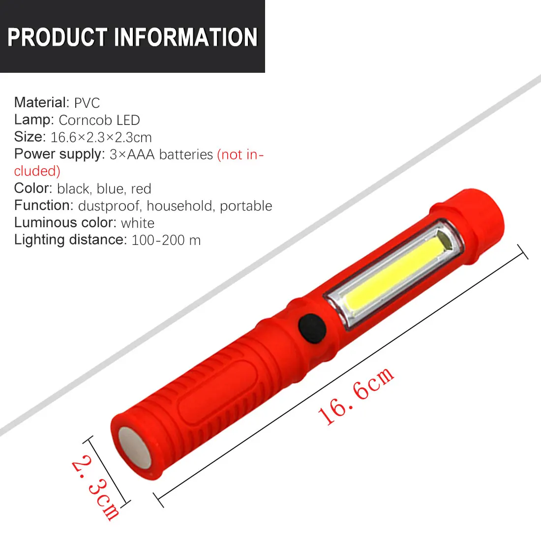 

1000 Lumens Mini Portable lantern Working Inspection Torches COB LED Multifunction Maintenance flashlight Magnetic Shopping Free
