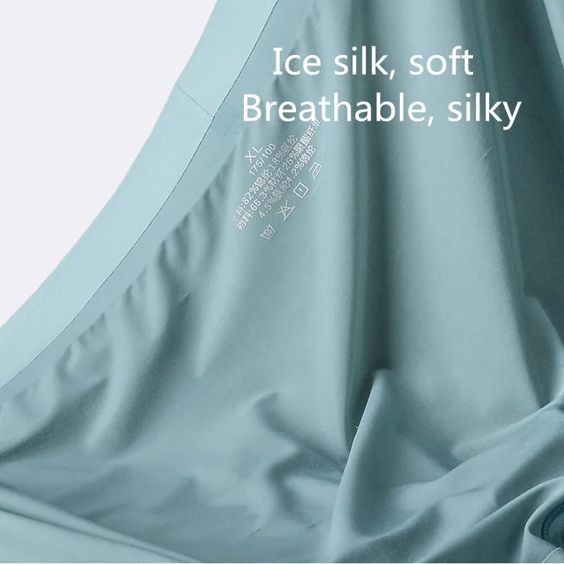 6 Pcs/Lot Men Ice Silk Underwear Summer New Seamless Breathable Boys Loose Underwear Youth Large Size Ultra-Thin Men's Underwear