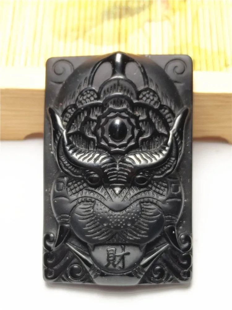 LETSFUN ювелирные изделия для мужчин Натуральный Черный волк обсидиановый браслет