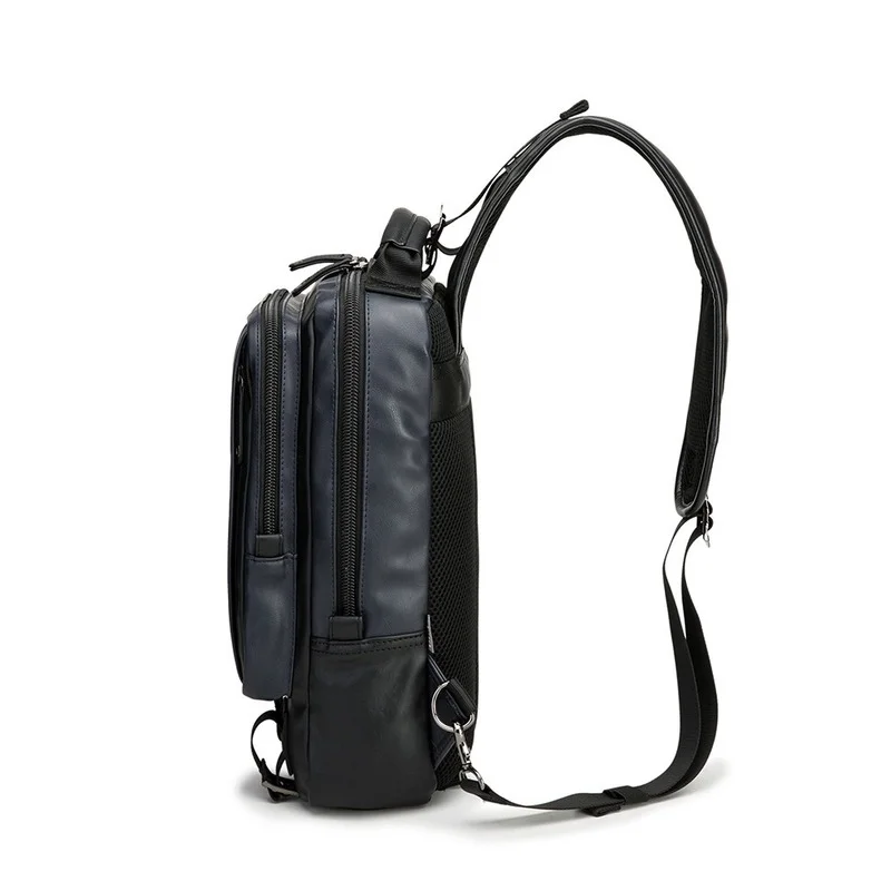 2021 New Fashion Shoulder Bags Men Luxury PU Leather Multifunction Male Bag Large Capacity Chest Bag Mens Travel Handbag Bags