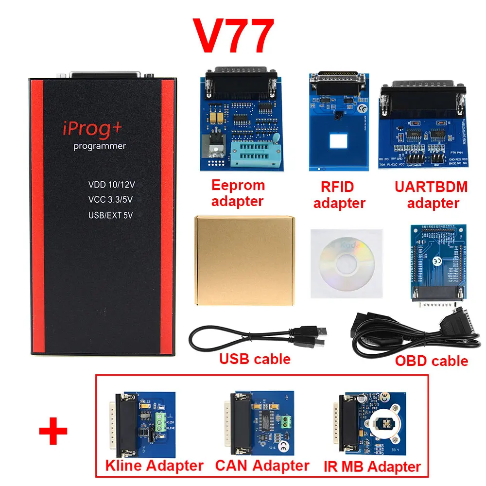 iporg 7 adapter V77 Горячая Iprog+ Iprog Pro программист поддержка IMMO+ коррекция пробега+ сброс подушки безопасности до года Замена Carprog/Full - Цвет: iporg 7 adapter