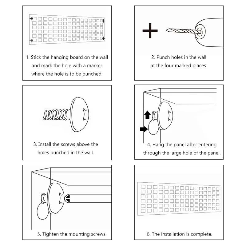 

450x450mm Hanging Panel Board Tools Wall Storage Metal Pegboard Garage Unit Shelving Components Tool Box