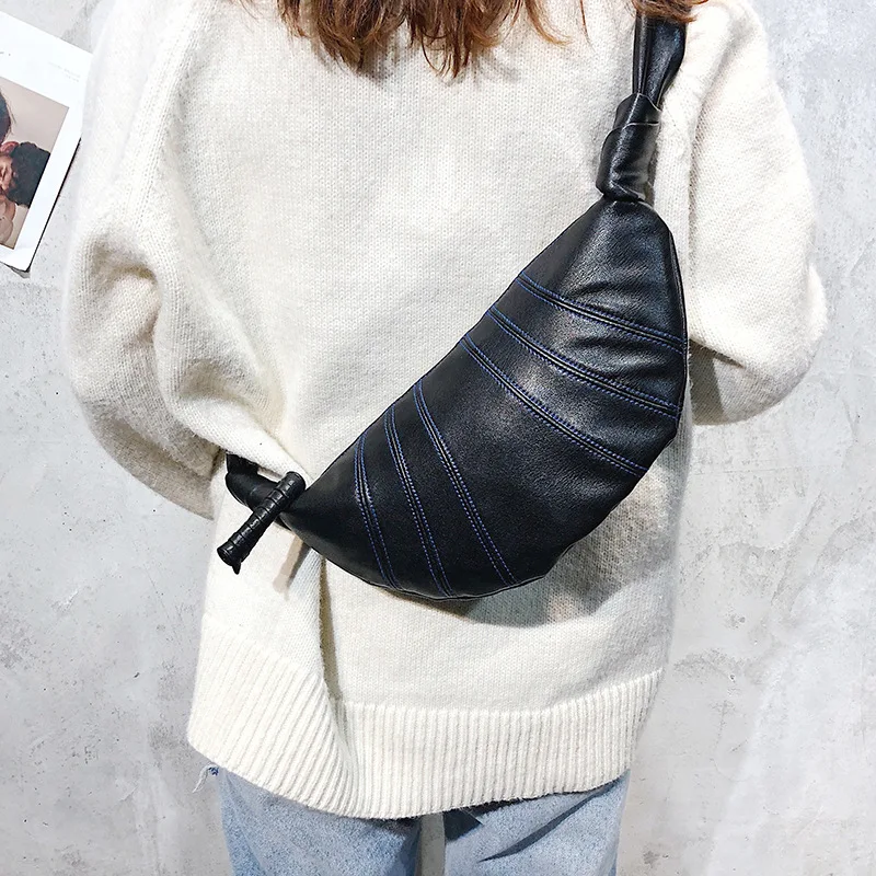 Модная трендовая мягкая кожаная поясная сумка женская повседневная через плечо
