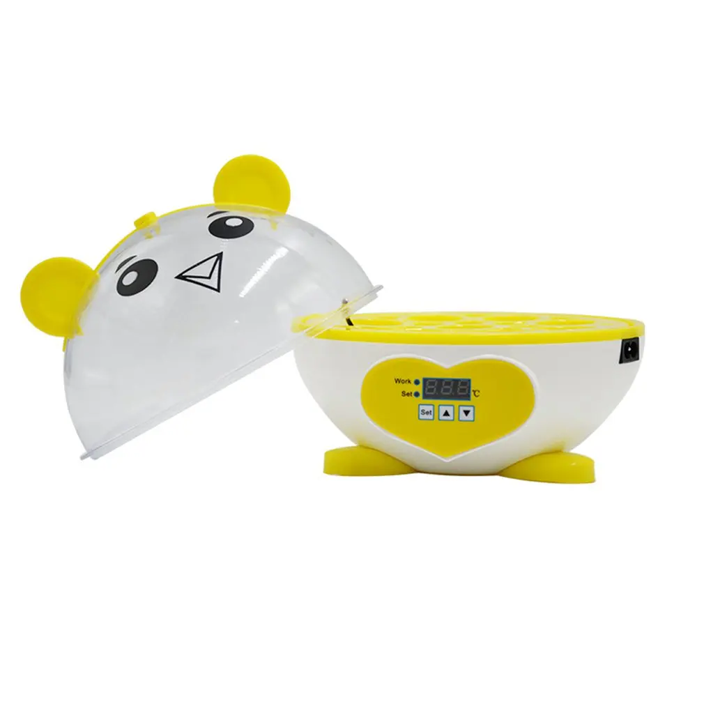 

Cute Mini 9 Eggs Incubator Incubation Brooder Manual EU/US/UK Egg Turning Chicken Duck Quail Birds Pink/Yellow Egg Incubator