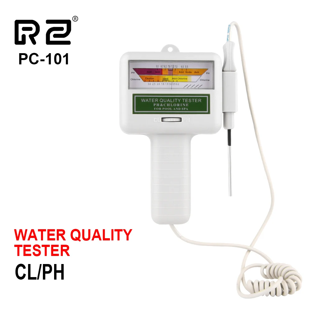

RZ CL2 Chlorine Tester Digital Water Quality Tester Portable For Swimming Pool Spa Aquarium PH Meter Test Monitor Checker PC-101