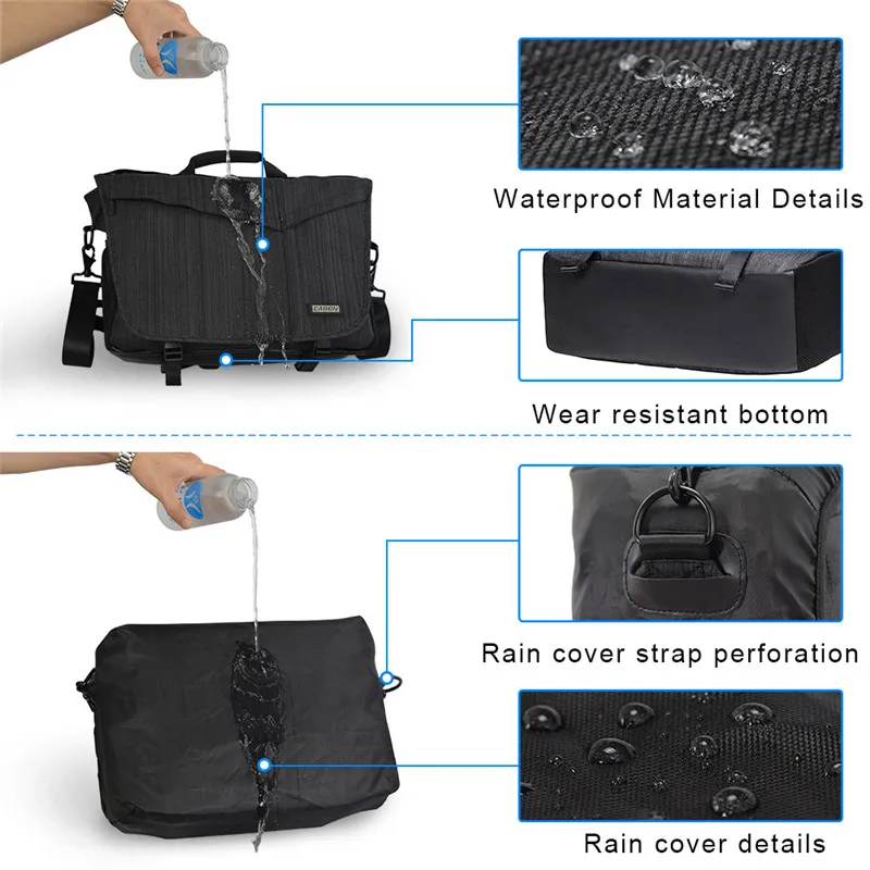 Сумка для камеры Фото Слинг Чехол DSLR путешествия плечо мессенджер с дождевиком