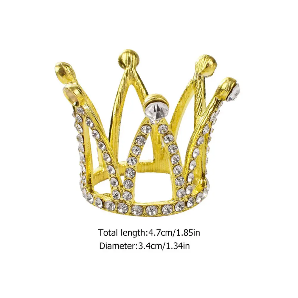 

4Pcs Crown Shaped Cake Toppers Decorative Children Crowns Birthday Props