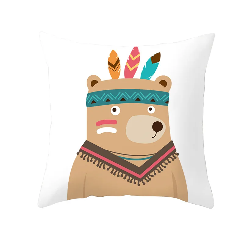 

Cartoon Animal Pillow Cover Cushion Cover Funny Rabbit Deer Elephant Children Kids Room Decor Decorative Throw Pillows for Couch