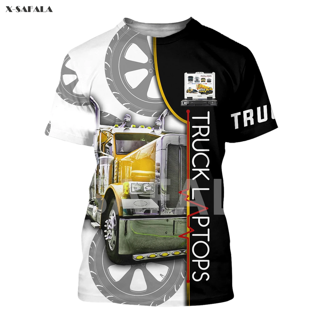 

Trucker Job USA Country Flag Name Tattoo Skull Summer 3D All Over Printed 1 Round Neck T Shirts Men Women Harajuku Casual Tee