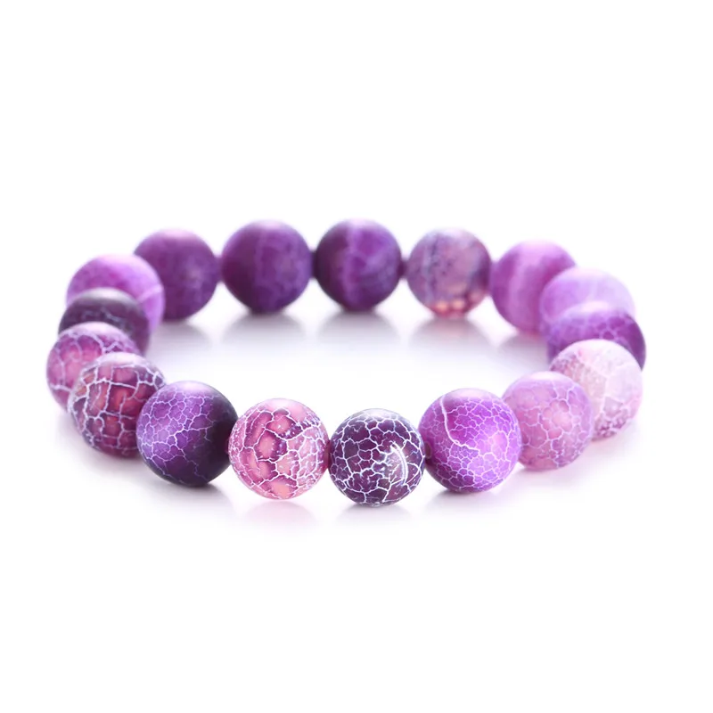 Цветные бусины выветриваемые браслеты из натурального камня для йоги женщин и