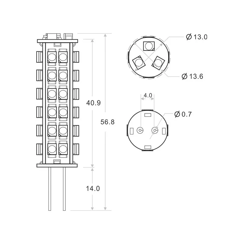 Суперъяркая Светодиодная лампа G4 Led высокой мощности светодиодная 51LED лампочка