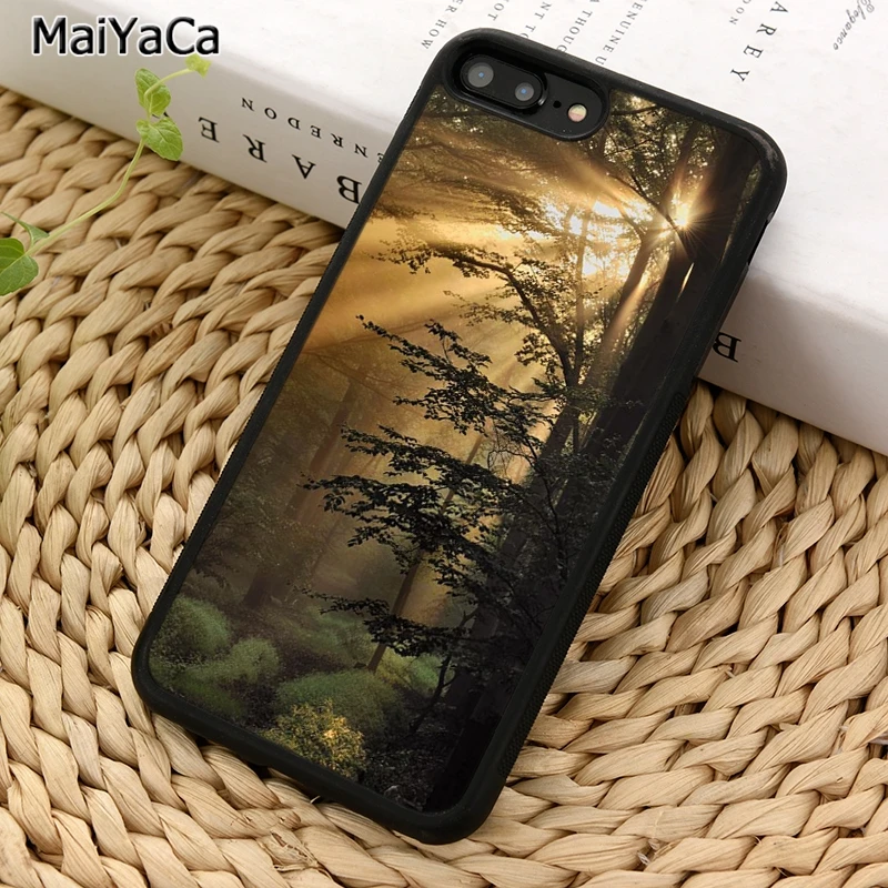 Красивый чехол MaiYaCa для телефона с пейзажем природного леса iPhone X XR XS 11 12 Pro MAX 5 6 7 8