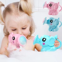 baby cartoon elephant shower cup newborn child shampoo cup multipose abs plastic water spoon bath cup infant shower supplies